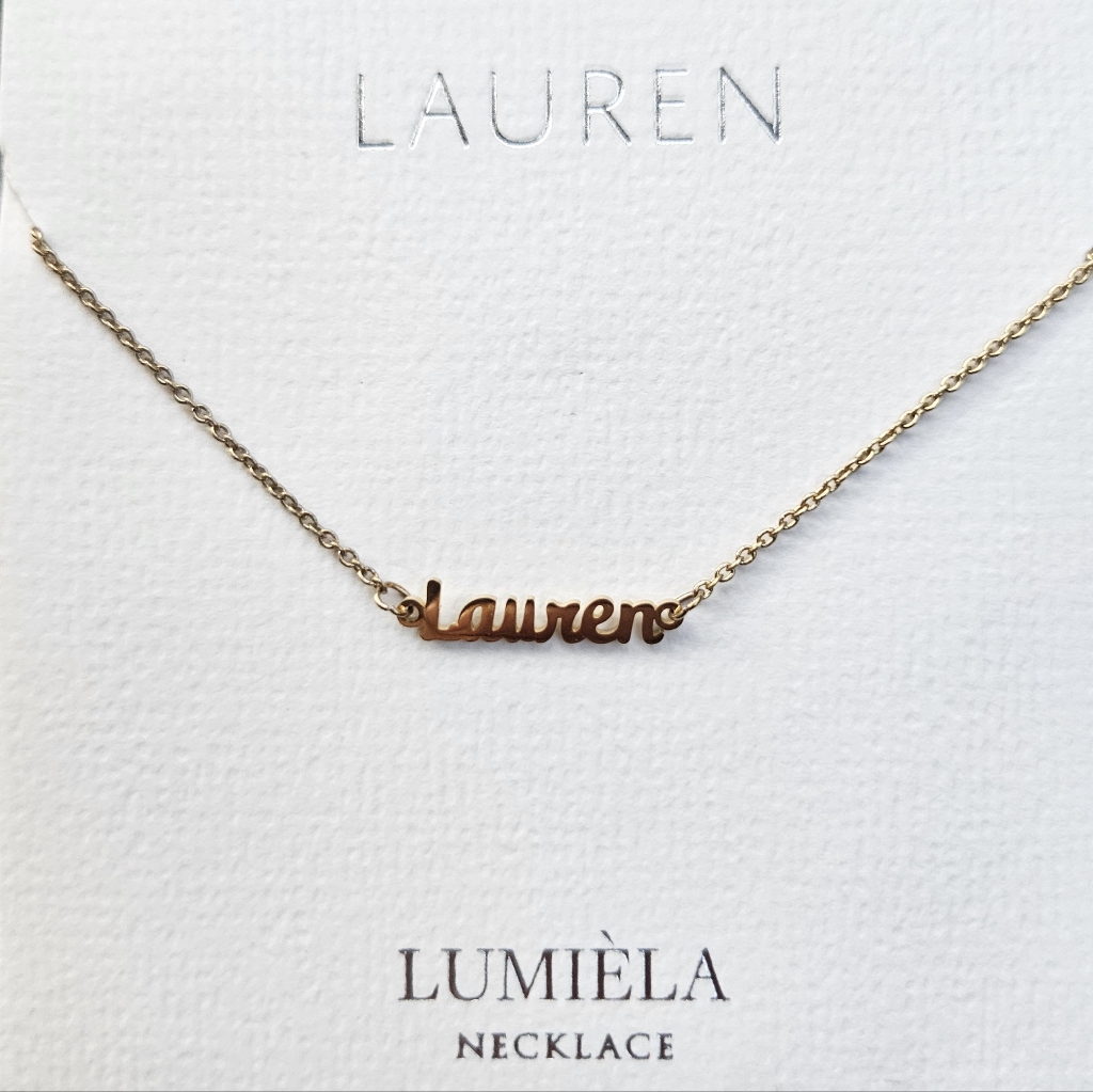 Lauren Script Name Chain Goldtone Necklace